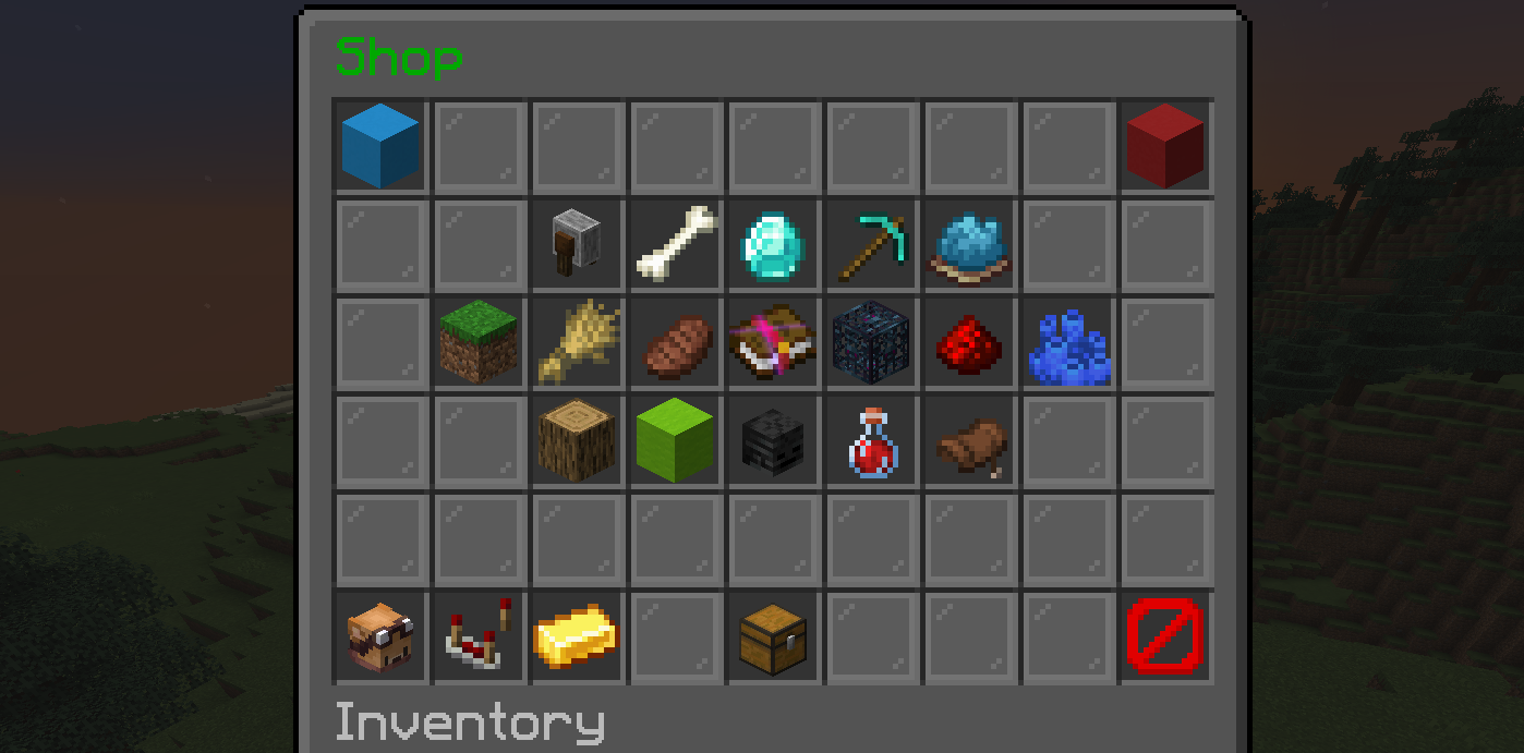 Main shop GUI
