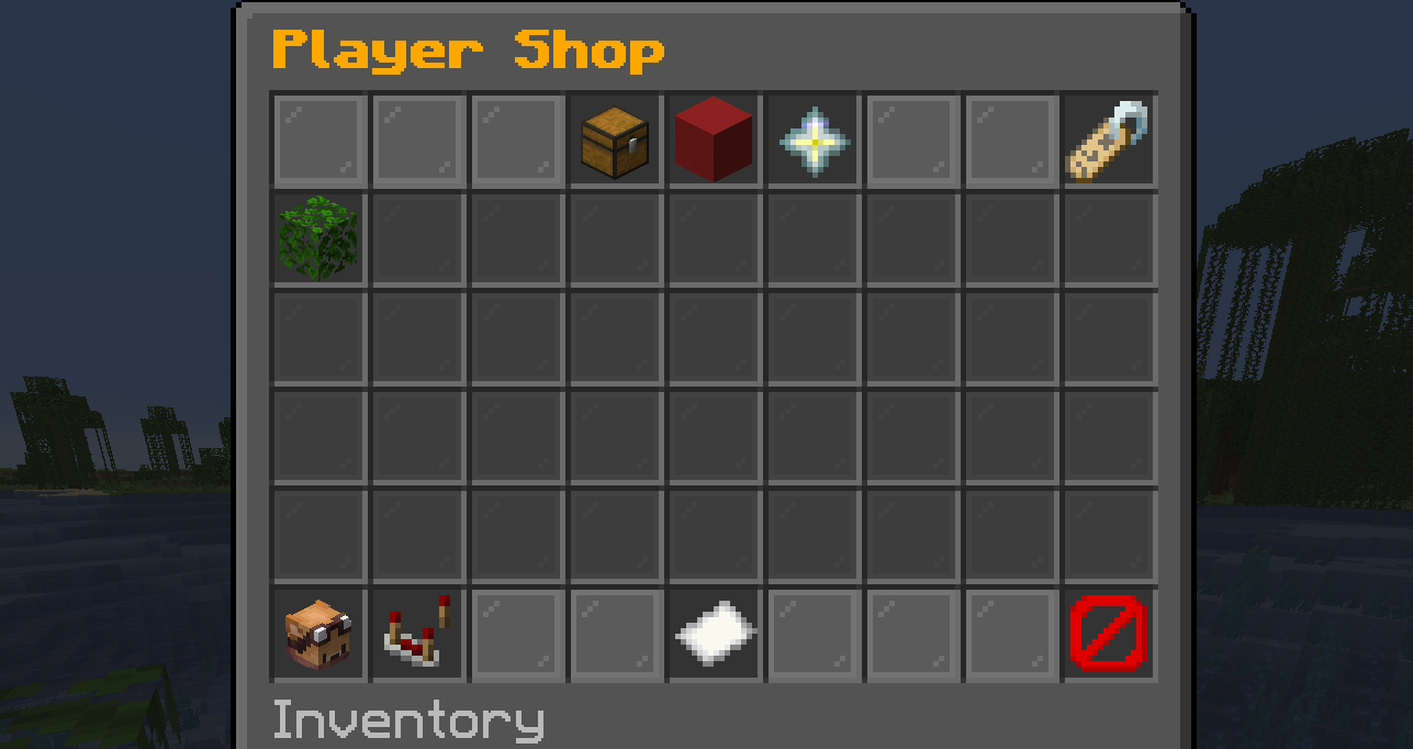 Player shop GUI