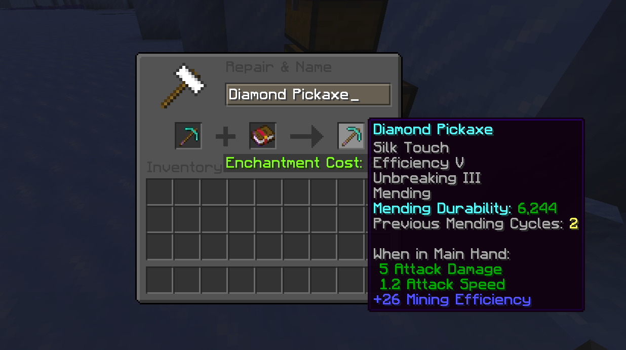 Mendingless item lore