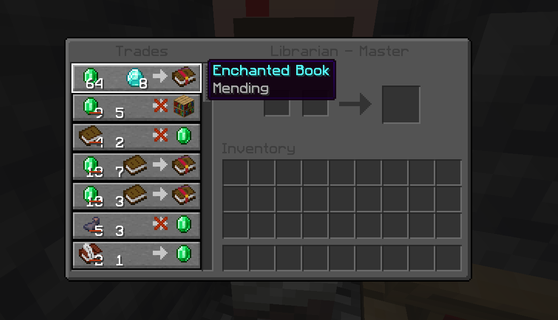 Mendingless villager trade